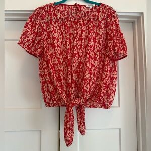 Madewell Red Floral Blouse